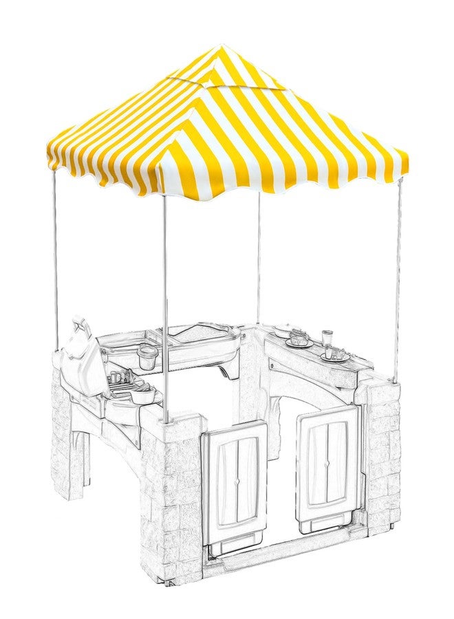 Hadisi Outdoor Kids Playhouse Replacement Canopy,Replacement Top Cover Suitable for Multiple Brands with The Same Size Kids' Playhouse of The Same Size. (Yellow 56" W x 56" D x17 H) - Image 1
